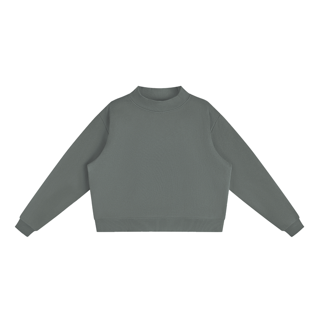 Essential Fleece Mock-Neck Crew Sweatshirt