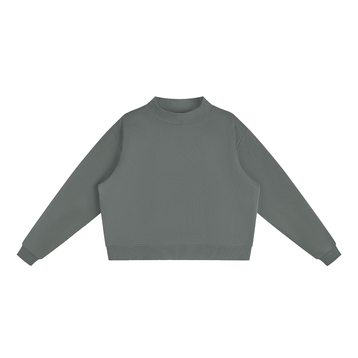 Essential Fleece Mock-Neck Crew Sweatshirt