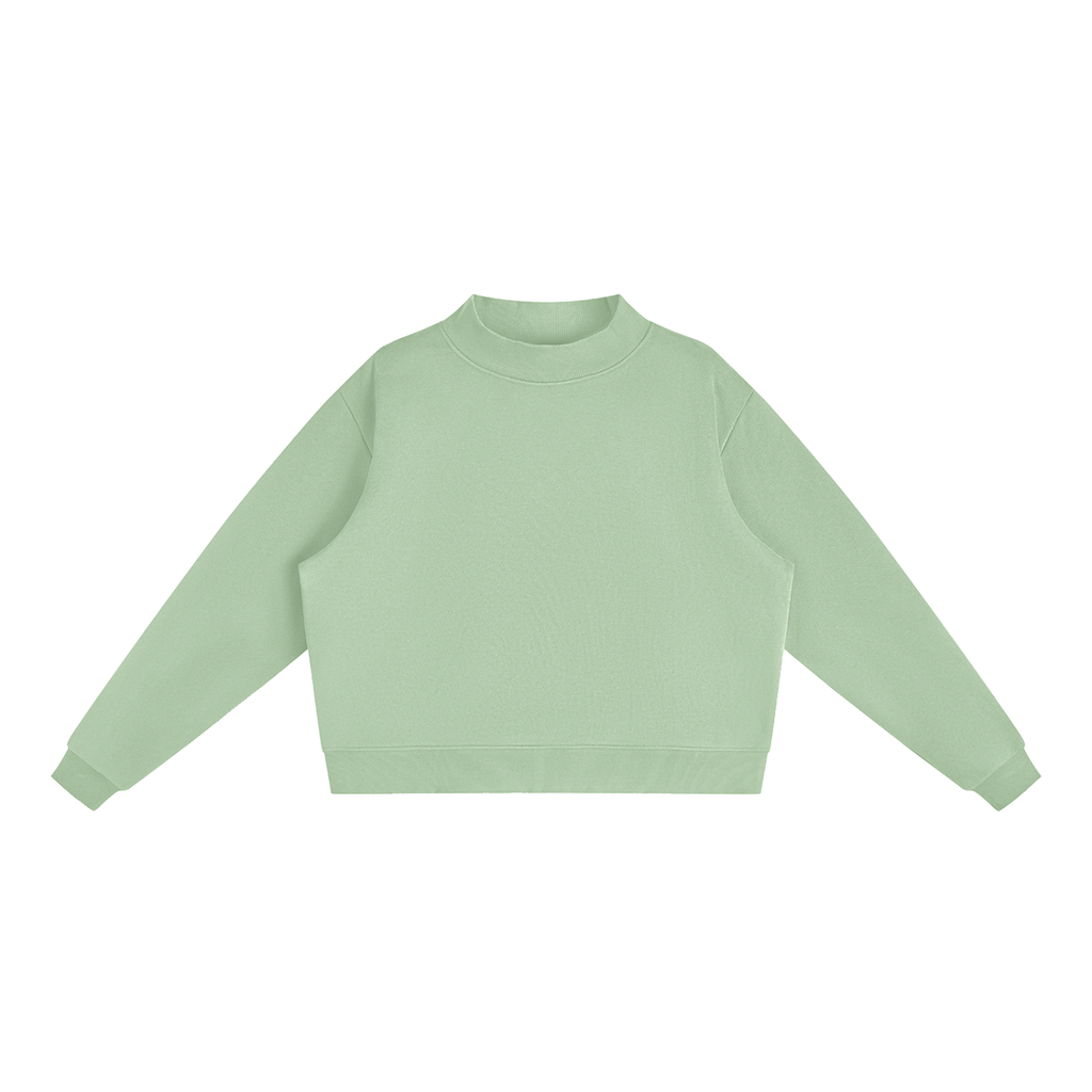 Essential Fleece Mock-Neck Crew Sweatshirt