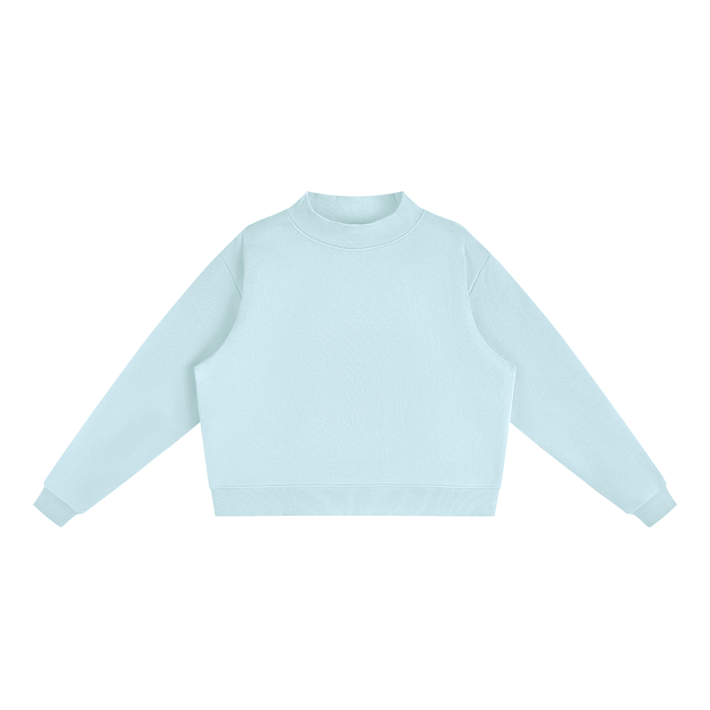 Essential Fleece Mock-Neck Crew Sweatshirt