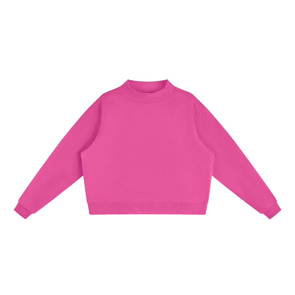 Essential Fleece Mock-Neck Crew Sweatshirt