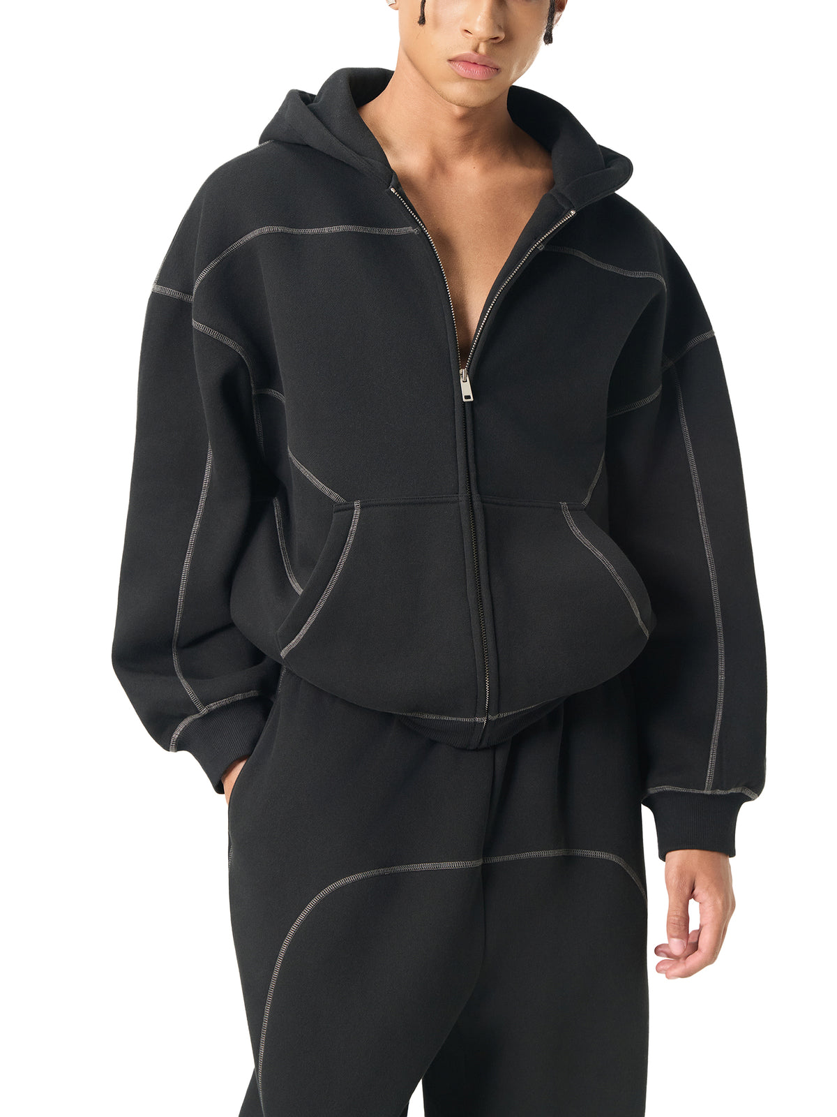 Boxy Fleece Zip Hoodie